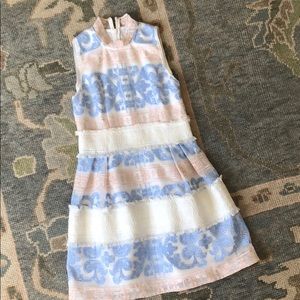 Alexus Embroidered Pink Blue Dress